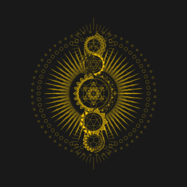 Sacred Geometry Metatron's Cube Gold Transcendence Complicated T