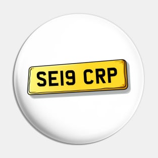 SE19 CRP Crystal Palace Number Plate Pin
