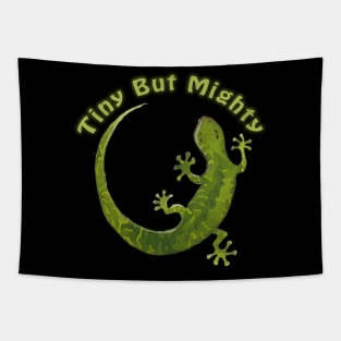 Tiny But Mighty - Saying with Gecko Illustration Tapestry