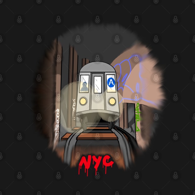 NYC Subway Series A Train by EZPAINT