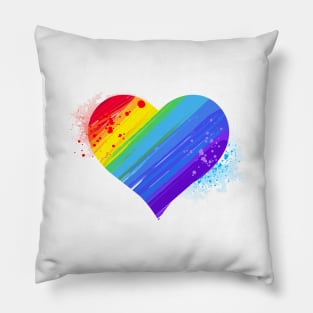 Rainbow Heart Pillow