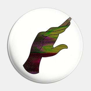 Glitch Art Hand Reaching Out Glitchcore Pin