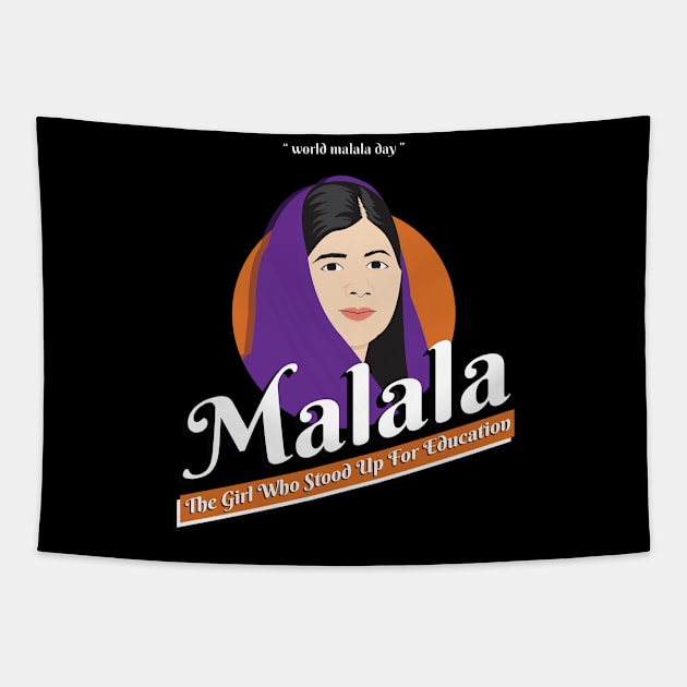 malala the girl who stood up for education Tapestry by Khenyot