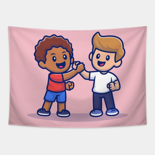 Cute Kids With Different Skin Color Tapestry by Catalyst Labs