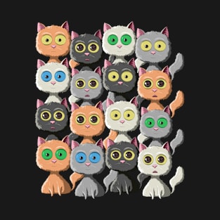 Cute & Creepy Kawaii Cats Funny Sarcastic Anime Cat Lovers T-Shirt