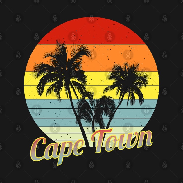 Cape Town Retro Tropical Palm Trees Vacation by macdonaldcreativestudios