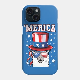 Llama 4th of July American Flag Patriotic Phone Case