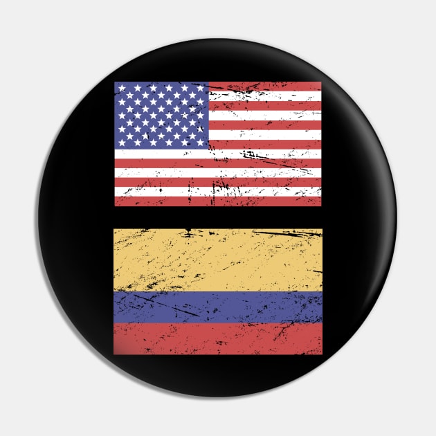 United States Flag & Colombia Flag Pin by Wizardmode