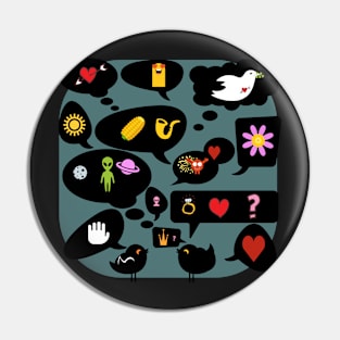 Can we have a talk? On turcoise background Pin