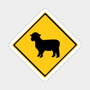 Sheep Warning Sign Magnet