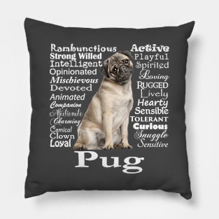 Pug Traits Pillow