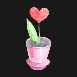 Heart plant in pink pot T-Shirt