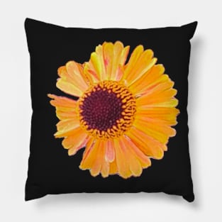 Short and sassy Helenium sneezeweed plant Bright orange yellow flower Pillow