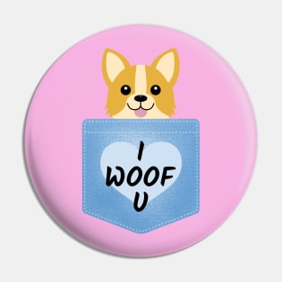 Woof Puppy Lover Cute Pin