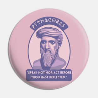 Pythagoras Portrait and Quote Pin