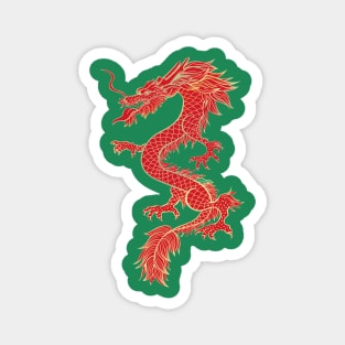 Red The Dragon Logo Magnet