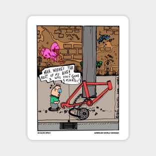 Kid And His Bike Funny Cartoon Novelty Gift Magnet