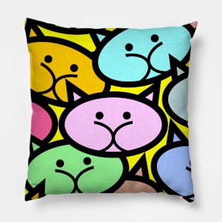 Cats, pet, animals, colorful print, exclusive design, original print, humor, cartoon, Pillow