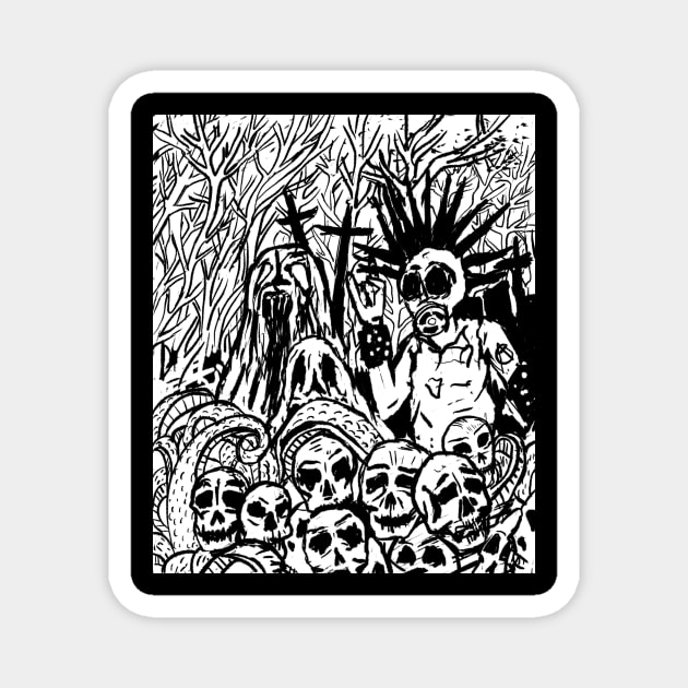 Night of Mayhem Death Metal, Black Metal, Grindcore Illustration Magnet by LunaElizabeth