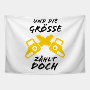 Waldarbeiter die Größe zählt dochMotorsäge Spaß Tapestry