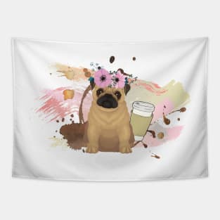 Pug and Love Tapestry