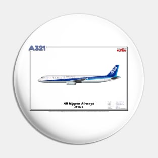 Airbus A321 - All Nippon Airways (Art Print) Pin