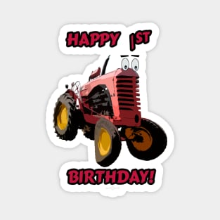 Happy 1st birthday tractor design Magnet