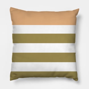 Beige with khaki green stripe pattern Pillow