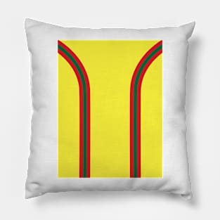 Wales Football 1976 Retro Away Yellow Red Green Pillow