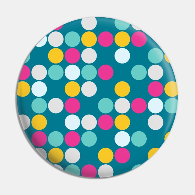 Colorful Circles Pattern Ocean Blue Turquoise Mustard Yellow Fuchsia Pink Grey Pin by dreamingmind