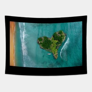 island ocean beach summer vacation Tapestry