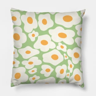 Abstract flowers pattern, Flower market, Indie, Cottagecore decor, Cute floral art, Fun art, Retro print Pillow