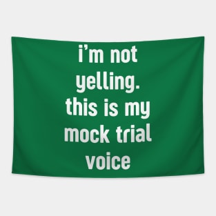 I'm not yelling this is my mock trial voice Tapestry