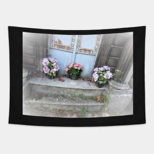 Paris Pere LaChaise Blue Door Tapestry