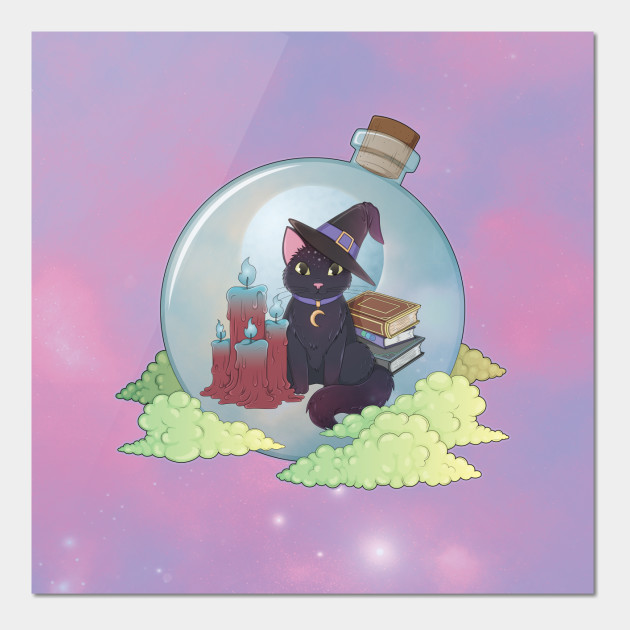 Disover Black Cats Are Magic (galaxy background) - Witch - Posters and Art Prints