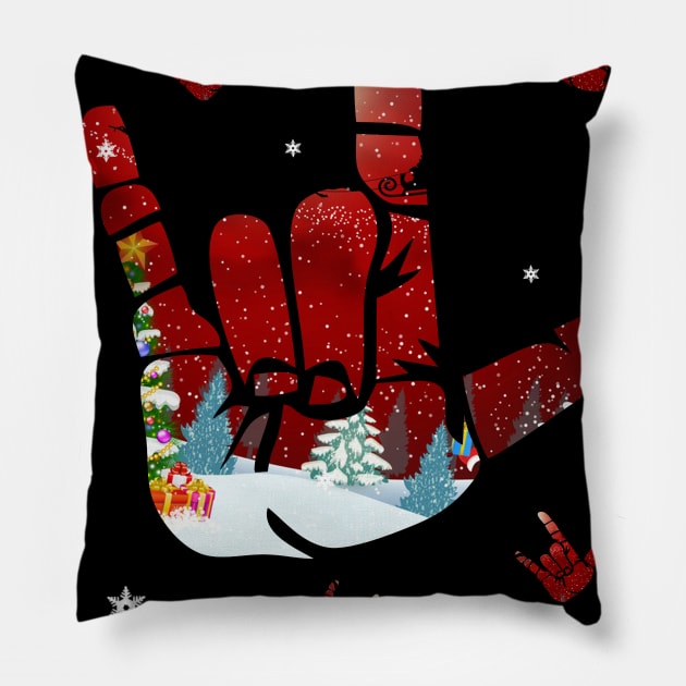 Sign Language Accept Understand Love Xmas Gift Deaf Pride Pillow by EduardjoxgJoxgkozlov