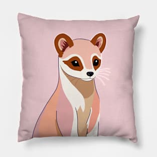 Curious Ferret Pastel Colors Pillow