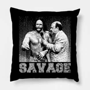 the iconic macho man interview black and white Pillow