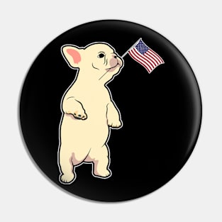 American Flag Frenchie Dog Love Pin