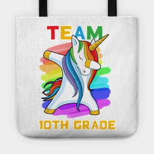 Team 10TH GRADE Unicorn Dabbing Gift Back To School Tote