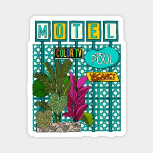 Breeze Block Motel Sign with Plants Magnet