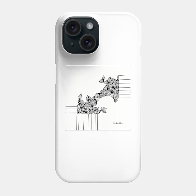 Little Simple Sketch, Black and White Illustration Phone Case by cherdoodles