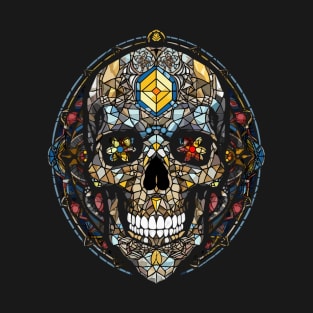 Stained Glass Window Skull T-Shirt