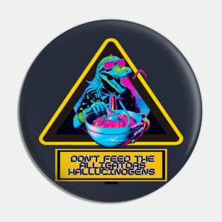 Don't Feed the Vaporwave Hipster Space Lizard Spaghetti - Cool T-Shirt Pin