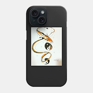 Orange Yin Yang Dragon Phone Case