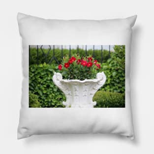 White Marble Floral Planter Pillow