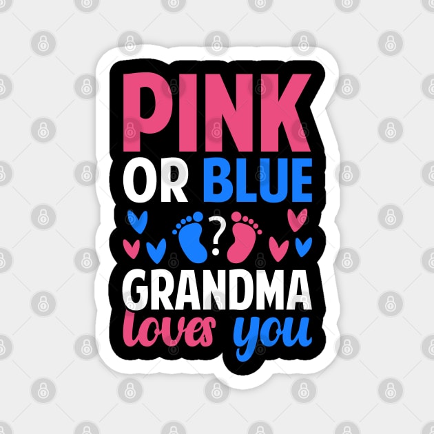 Pink or blue Grandma loves you Magnet by Tesszero