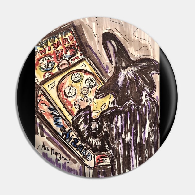 Wizard Pinball Pin by TheArtQueenOfMichigan 