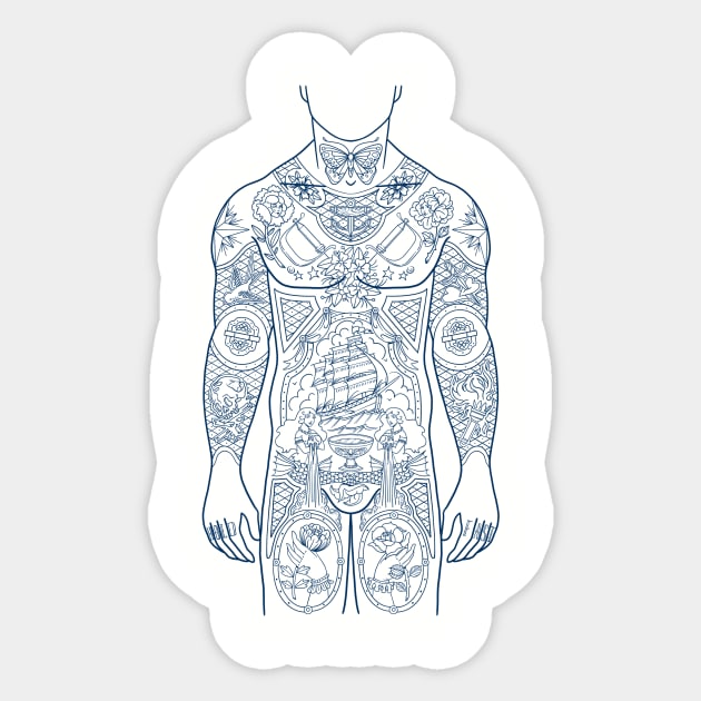 Body Suit - Blue - Tattoo - Sticker