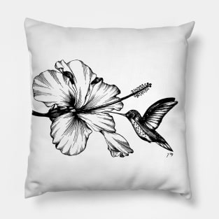 Hummingbird & Hibiscus II Pillow